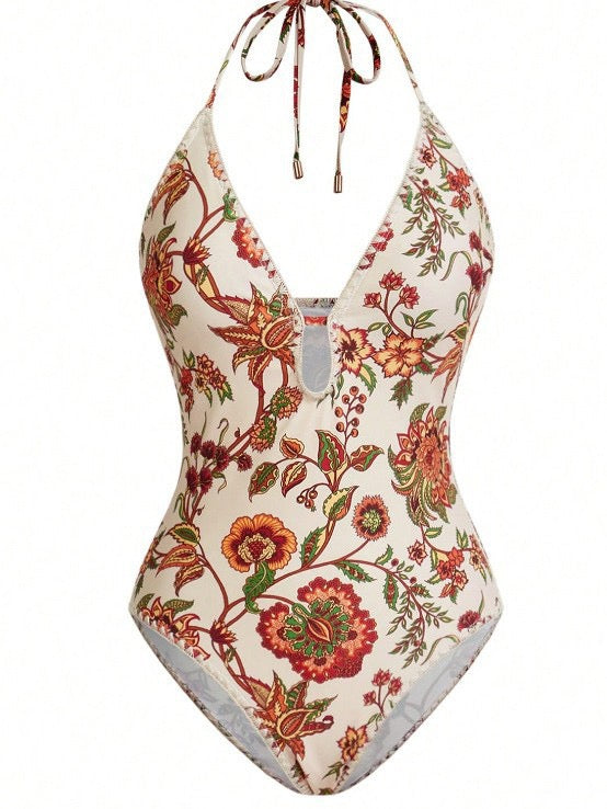Ruri Bohemian Print Monokini & Tassel Cover Up Set