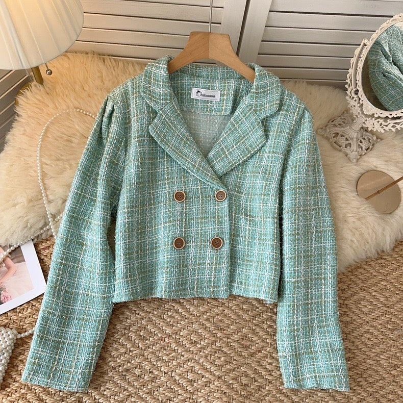 Pankh Tez Tweed Formal Short Blazer Coat