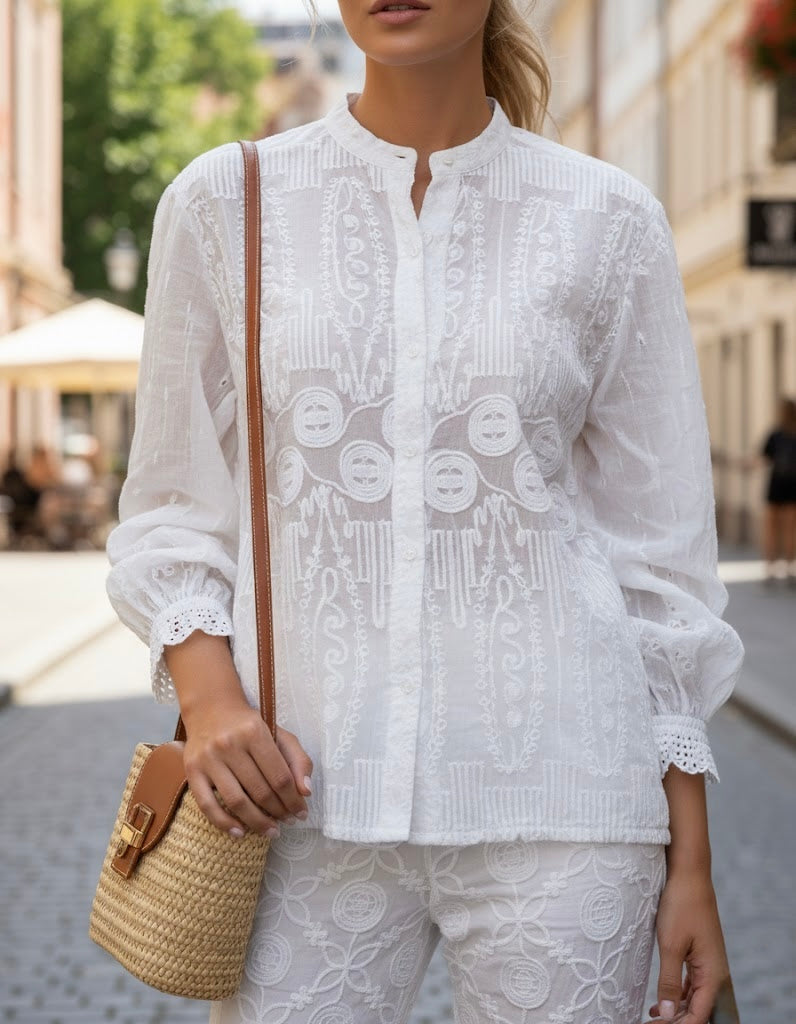 Pankh Audes Premium Quality Cotton Embroidered Coord Set