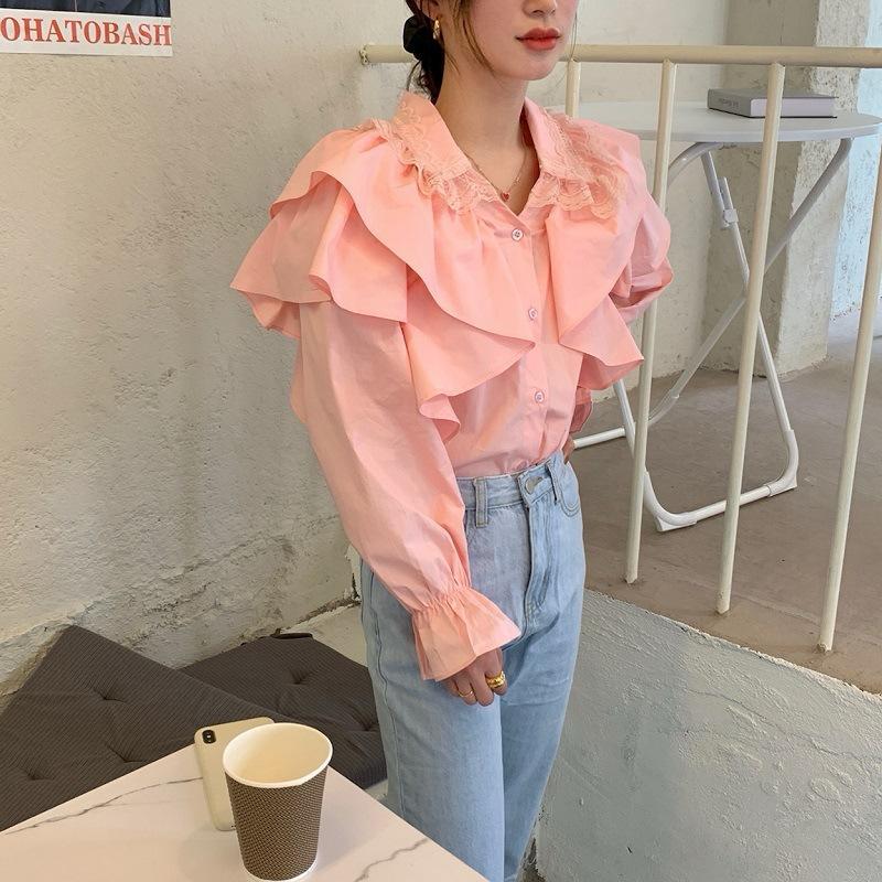 Pankh Lonee Lace & Ruffle Cotton Shirt