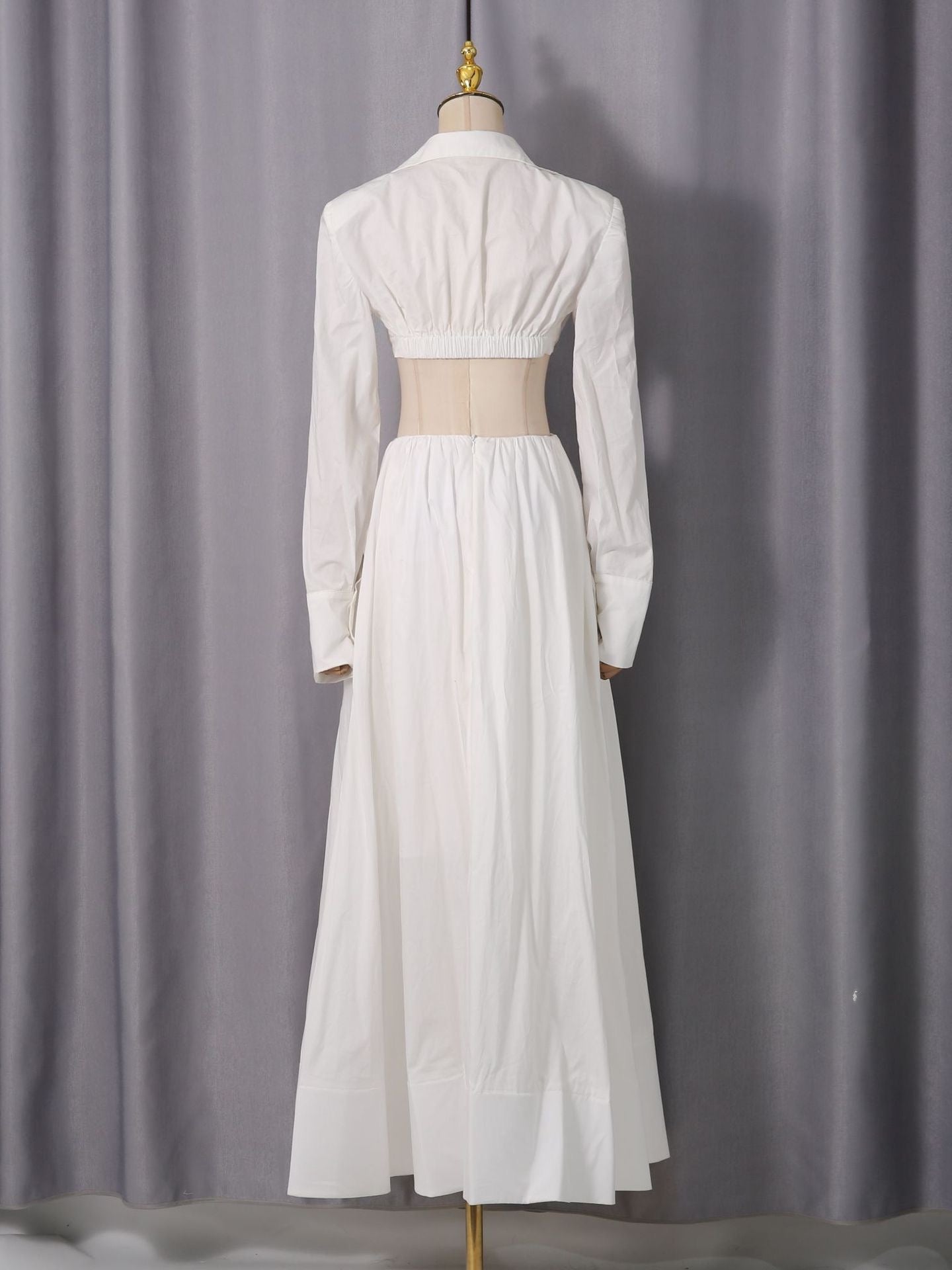 Pankh Akula Cotton Ruched Crop Top & Skirt Coord Set