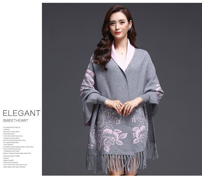 Pankh Calpe Soft Reversable Woolen Cape Shawl