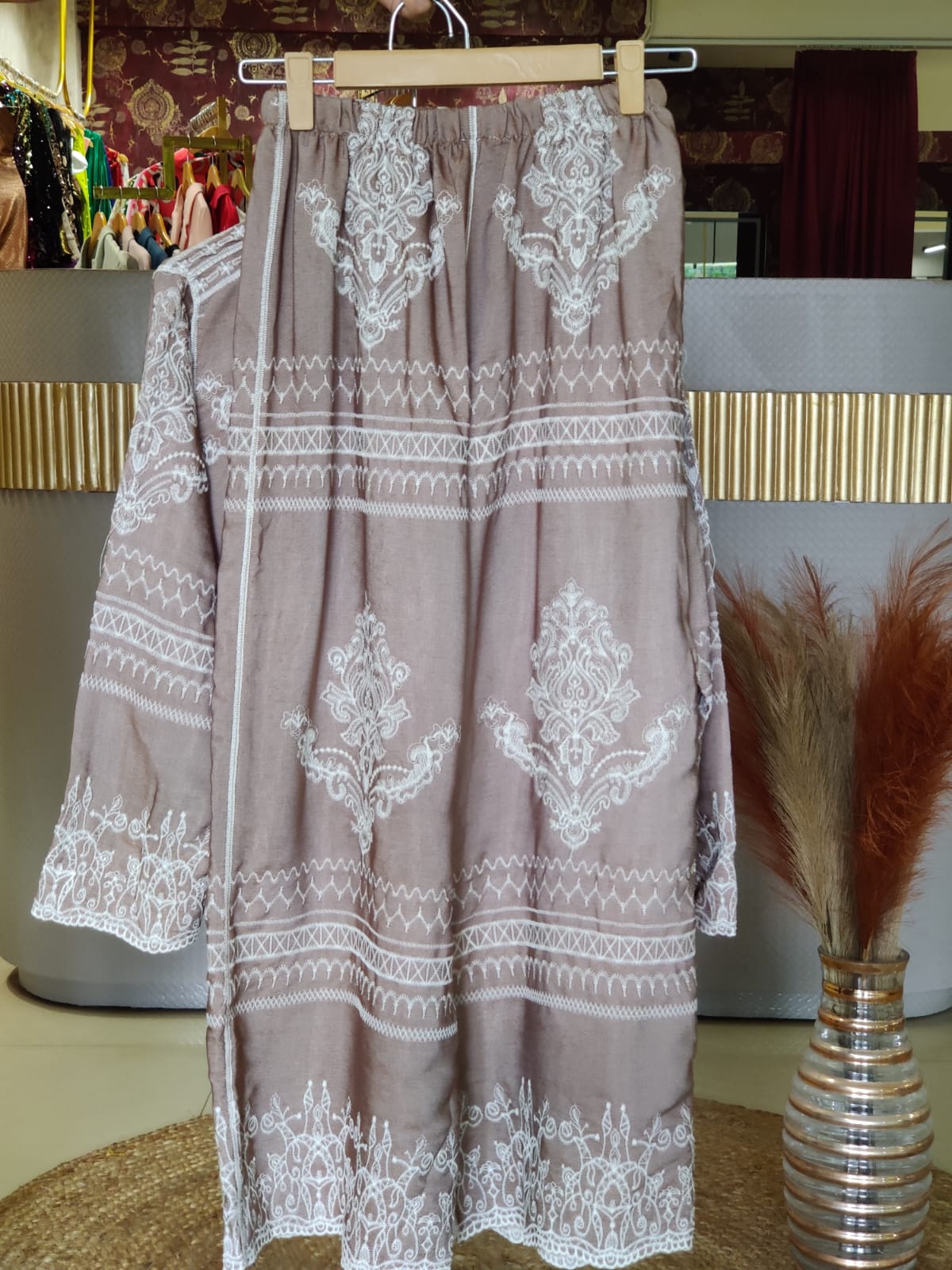 Pankh Crew Cotton Embroidered Coord Set