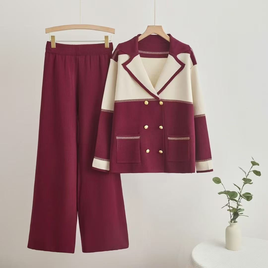 Pankh Omni Formal Style Knit Wool Blazer and Pant Coord Set