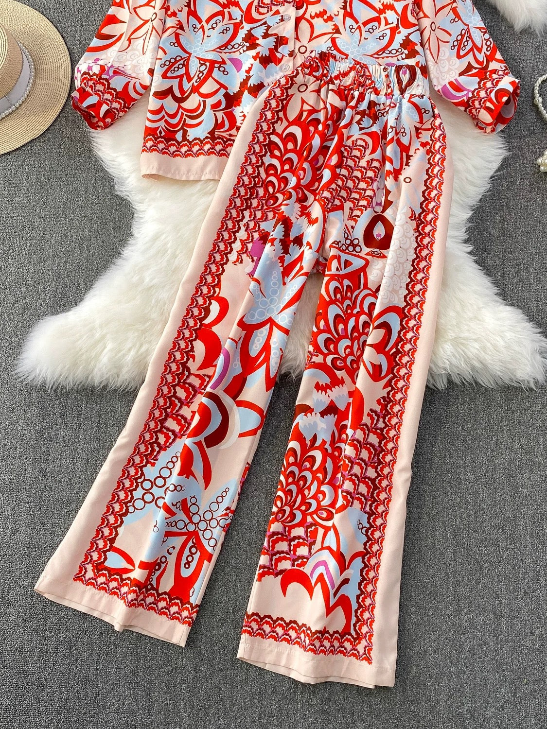 Pankh Casio Printed Summer Coord With Pant and Scarf