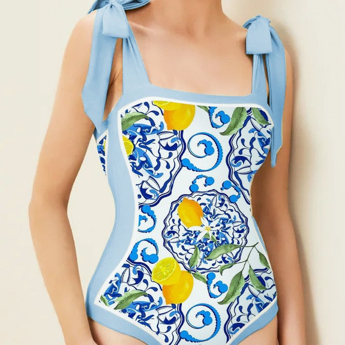 Pankh Lemonze Padded Monokini & Sarong Set