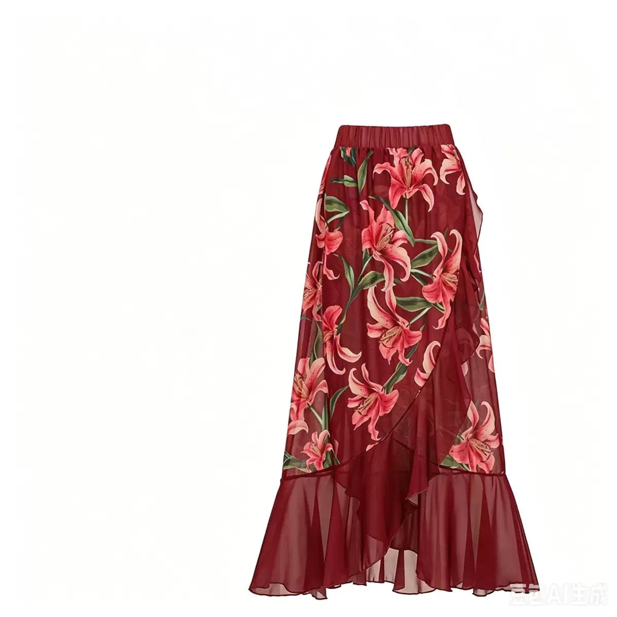 Liyasa Off Shoulder Monokini & Ruffle Skirt Wrap-around Set