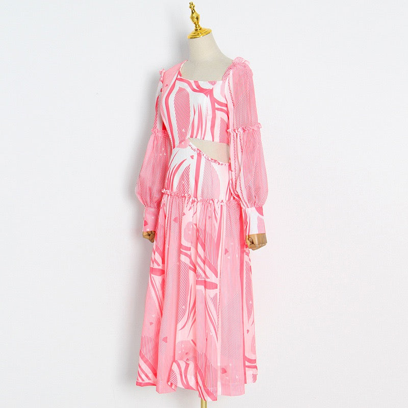 Pankh Aviana Summer Fashion A-Line Waist Cut Out Maxi Dress