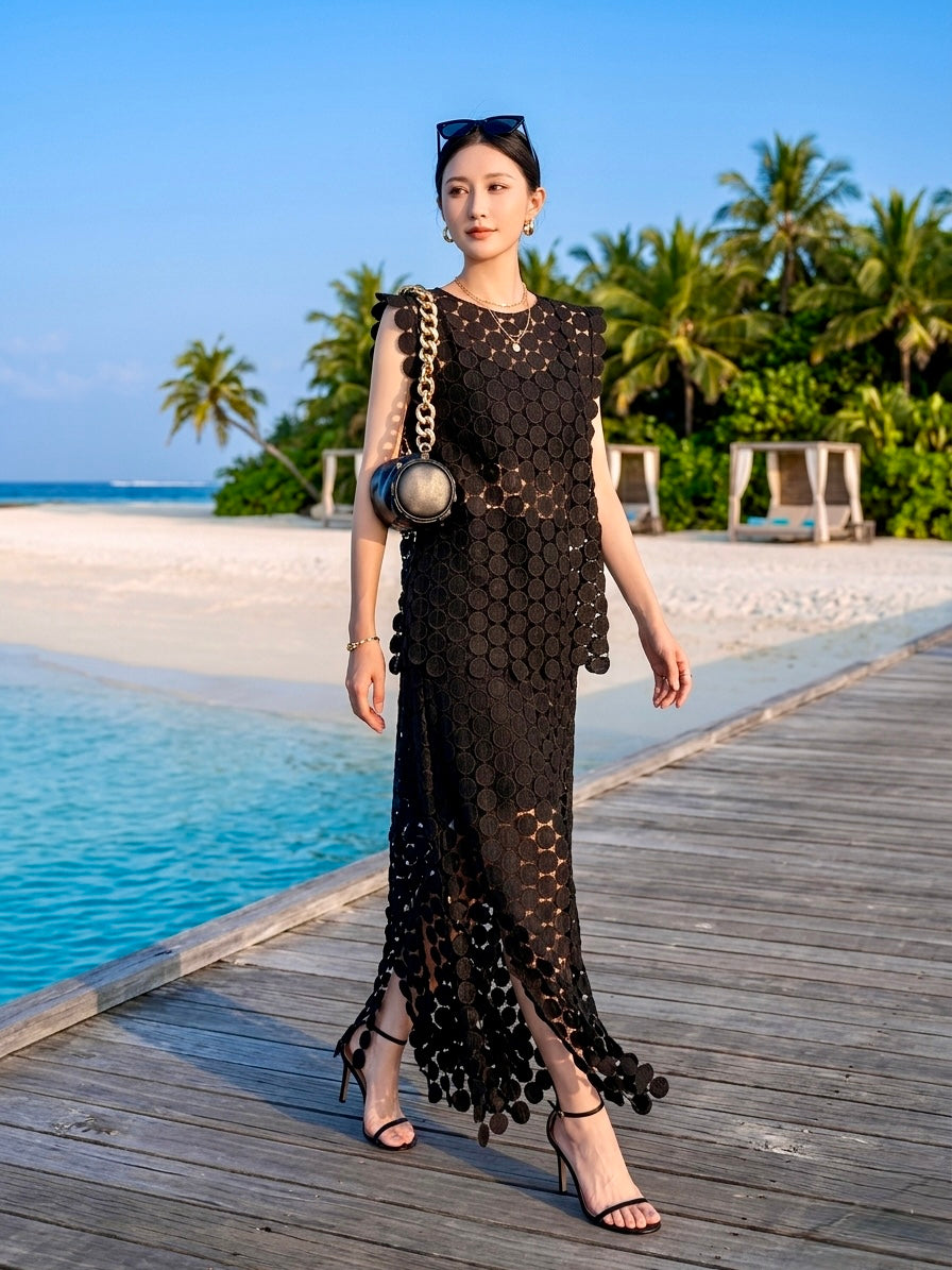 Pankh Siz High Fashion Tassel Top & Skirt Coord Set
