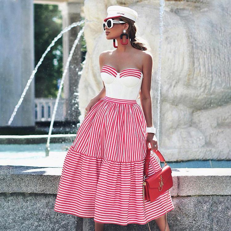 Pankh Yujin Corset-Style Striped Swimsuit