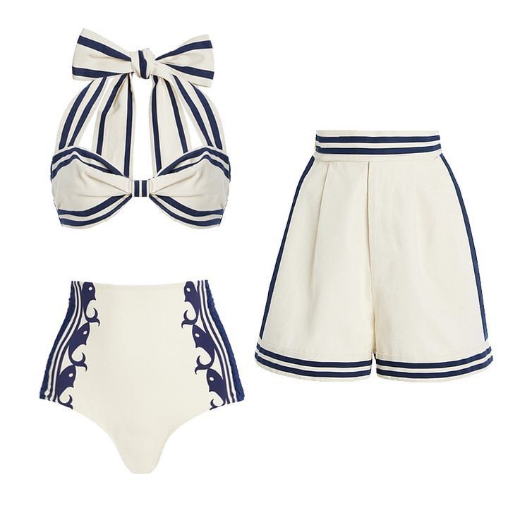 Pankh Henry Three Piece Swimsuit Bikini With Short Set