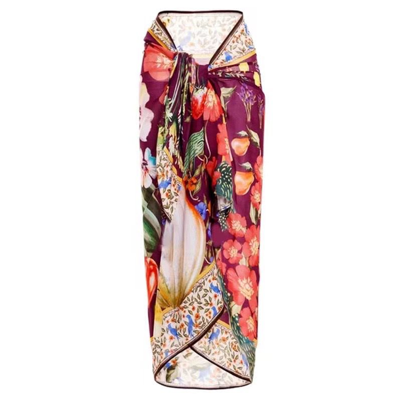 Pankh Eric Long Sleeve Printed Monokini With Coverup Set