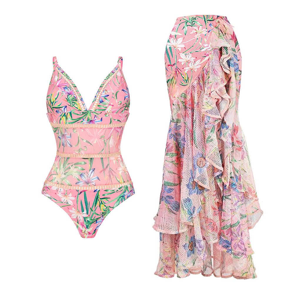 Pankh Rachel High Fashion padded Monokini and Sarong Skirt Set