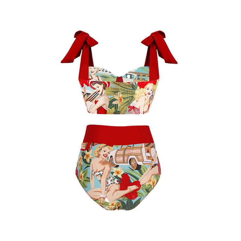 Pankh Madonna Printed Bikini Swimsuit with Tie up Coverup