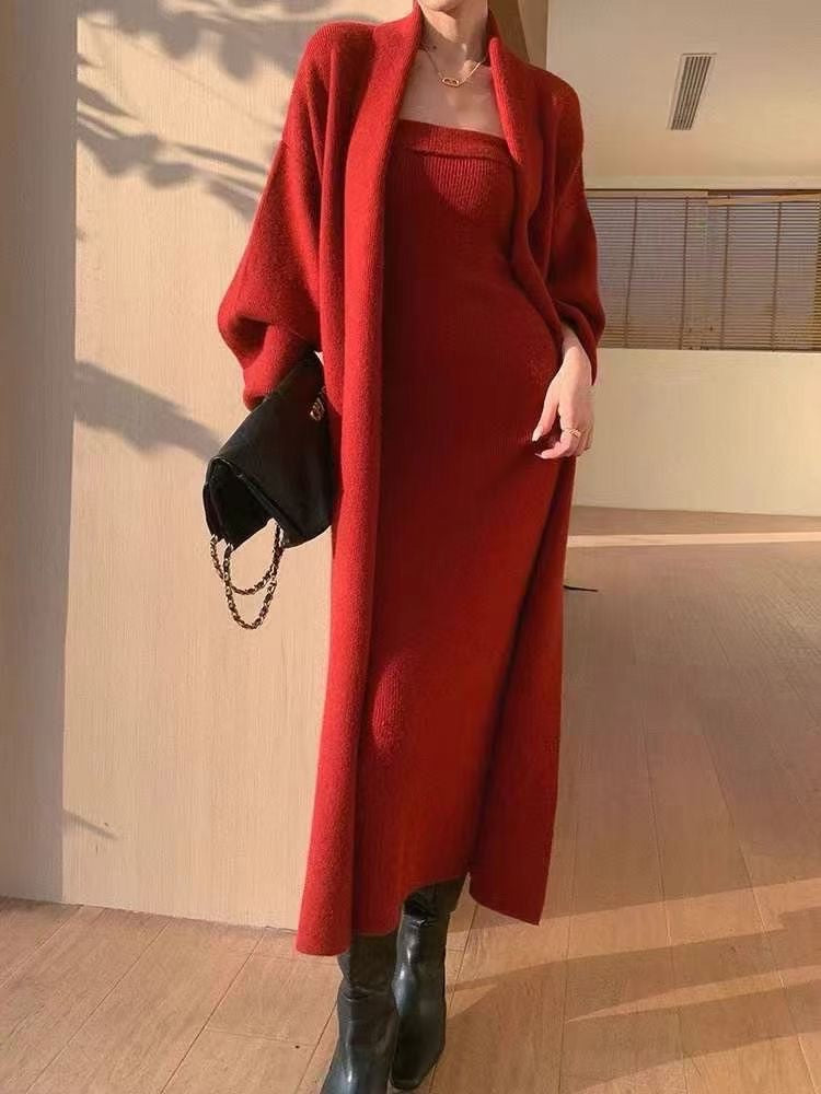 Pankh Ikonic Woolen Tube Maxi & Cardigan Dress Set