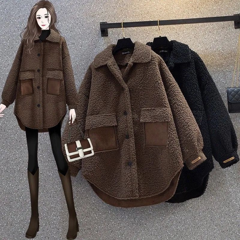 Pankh Yssup Women's Autumn And Winter Woolen Teddy Jacket