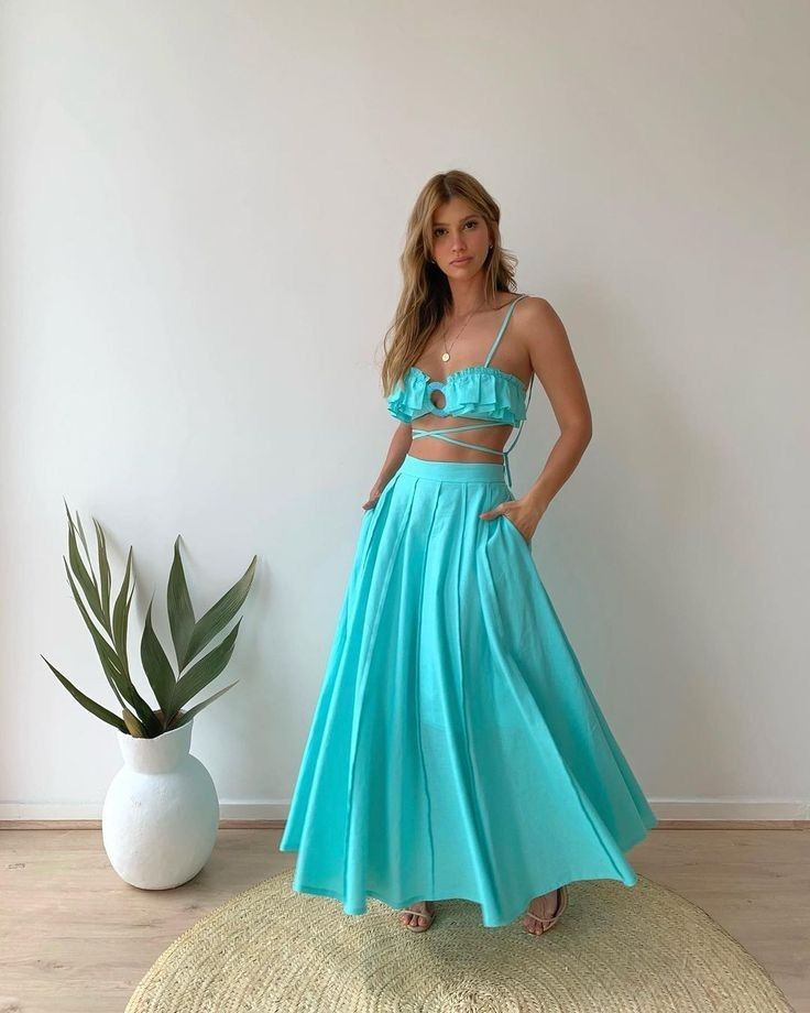 Pankh Ariel Crop Top And Pleated Skirt Set