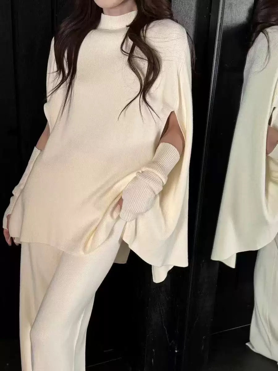 Pankh Leboz Designer Woolen Cape and Pant Set with Glooves