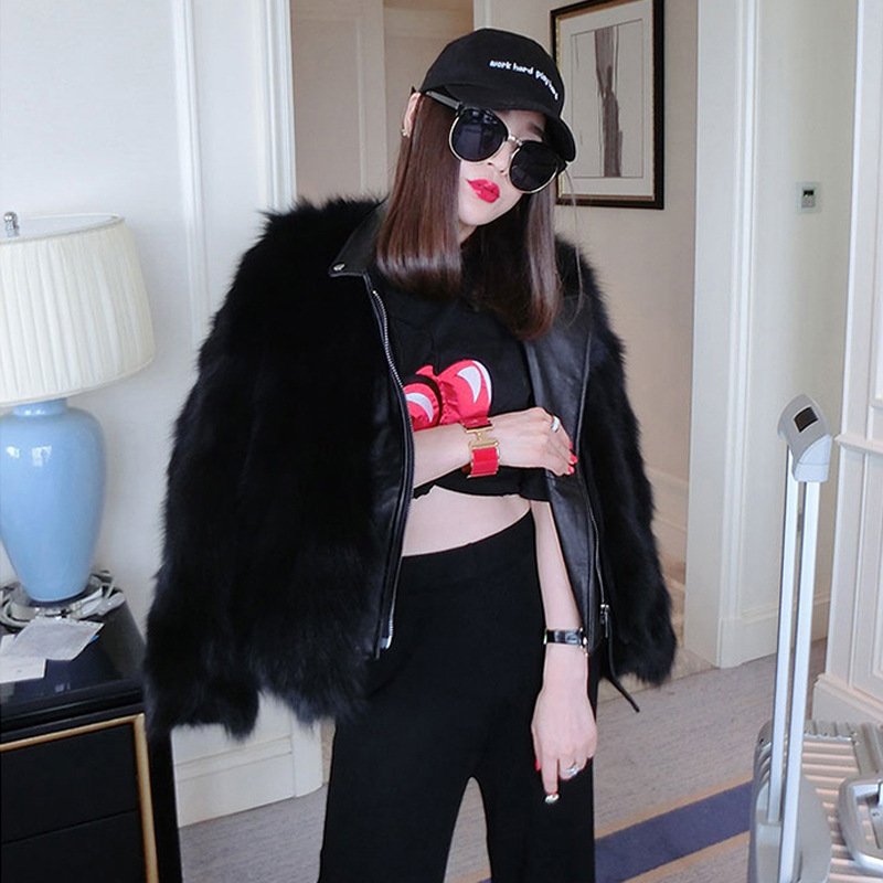 Nikon PU Leather & Fur Jacket