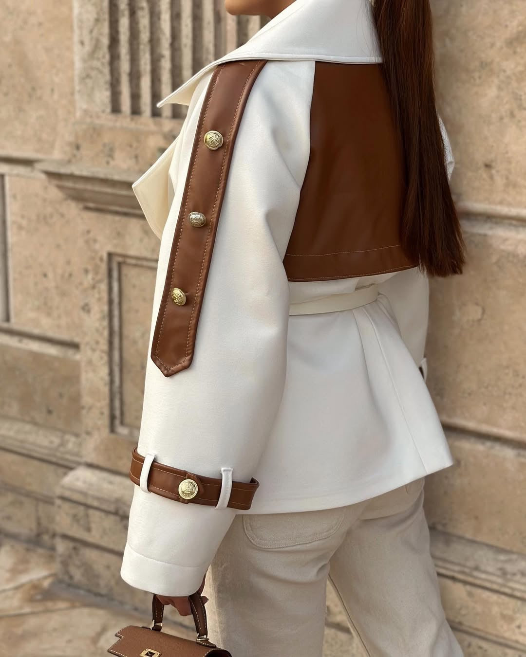 Pankh Diyo Woolen High Fashion Woolen and Leather Blazer