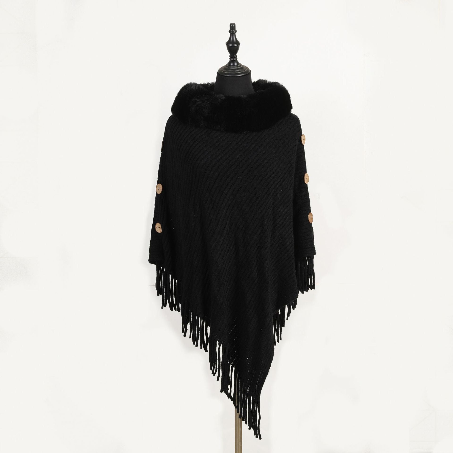 Pankh Keo Fur Cape Shawl