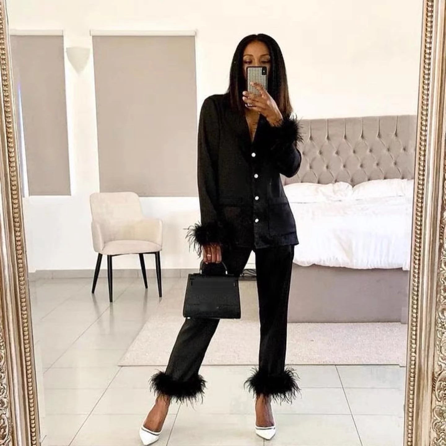 Pankh Amor Fur Night Suit PJ Set