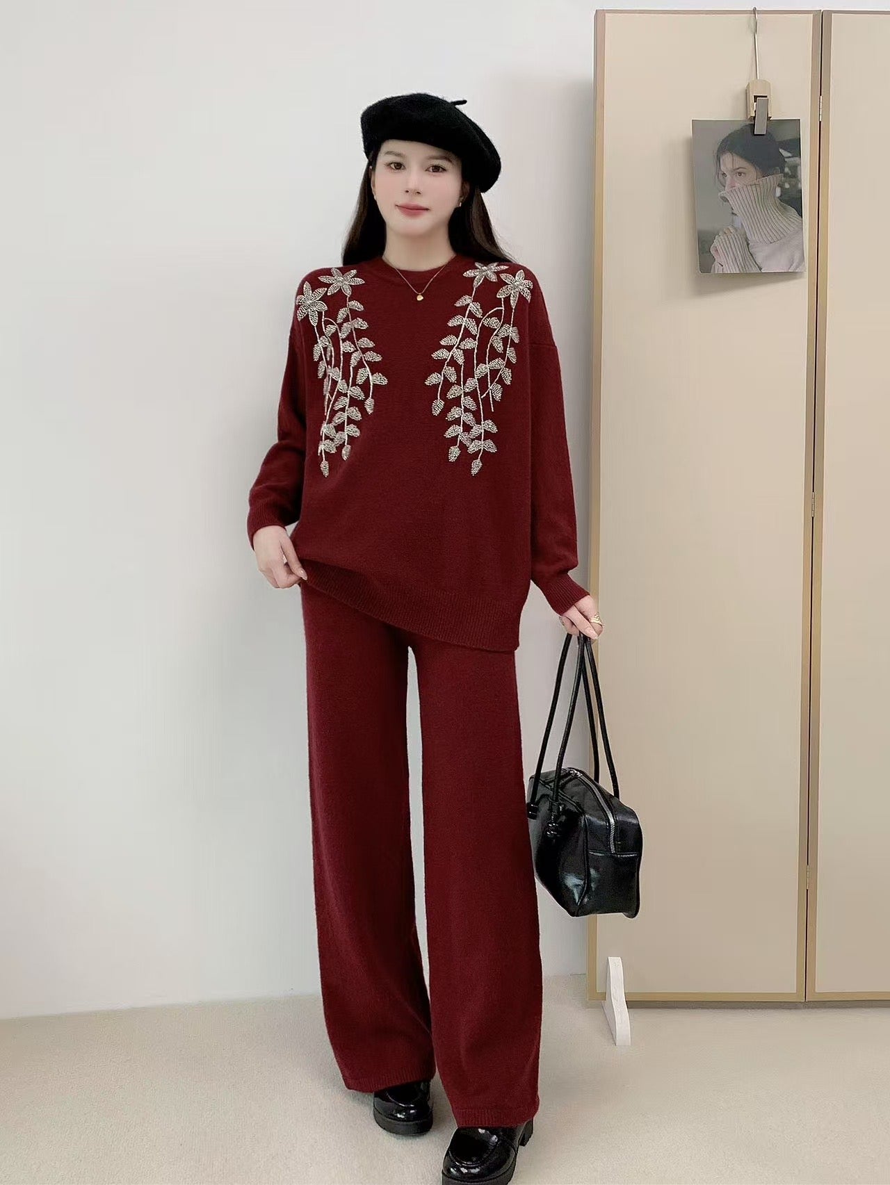 Pankh Crayon 3D Embroidered Woolen Coord Set