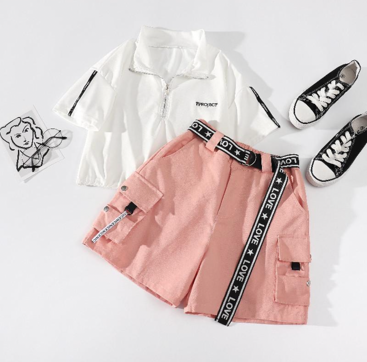 Pankh Kiddie Love Coord Casual Travel Set