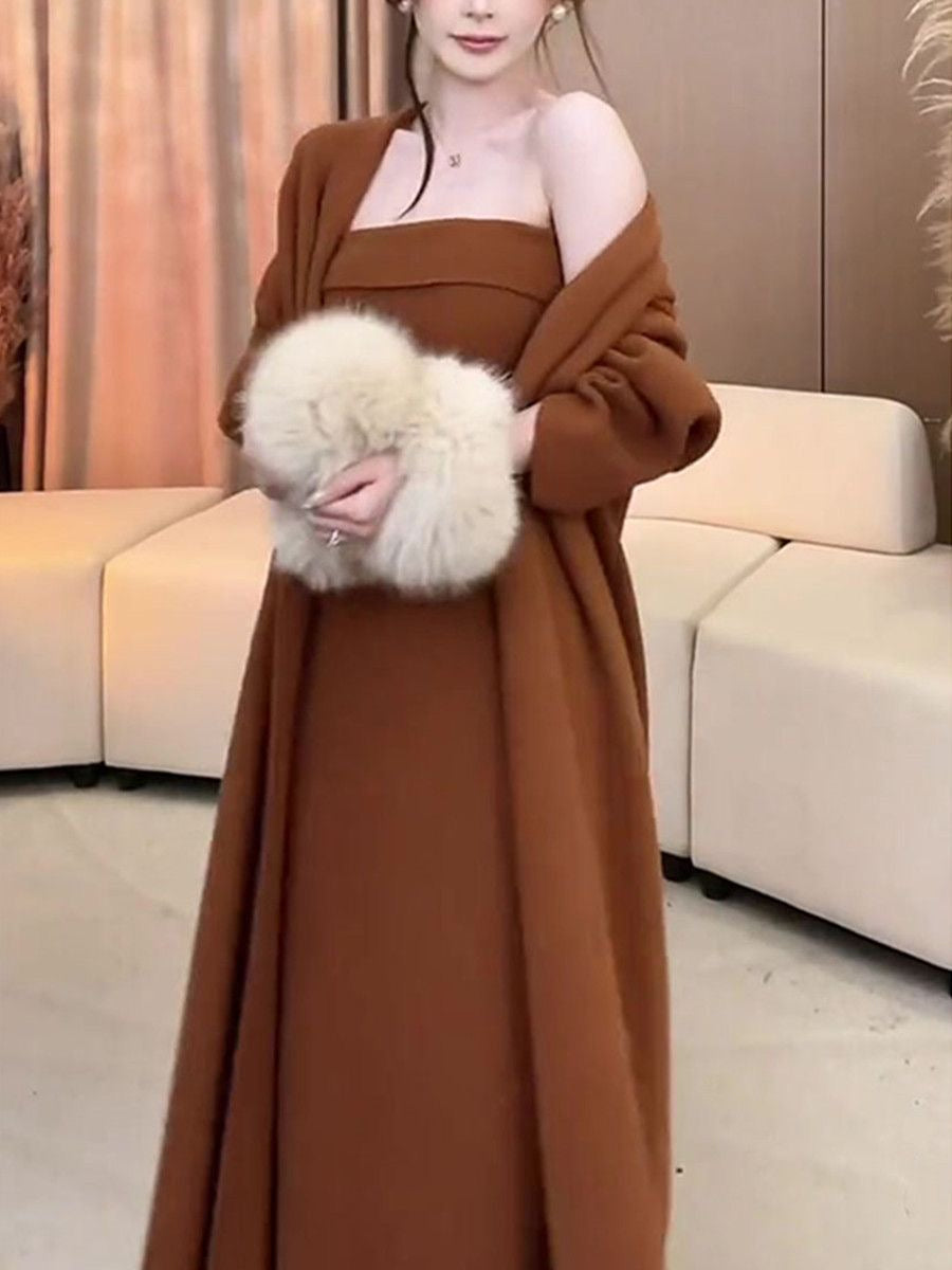 Pankh Ikonic Woolen Tube Maxi & Cardigan Dress Set