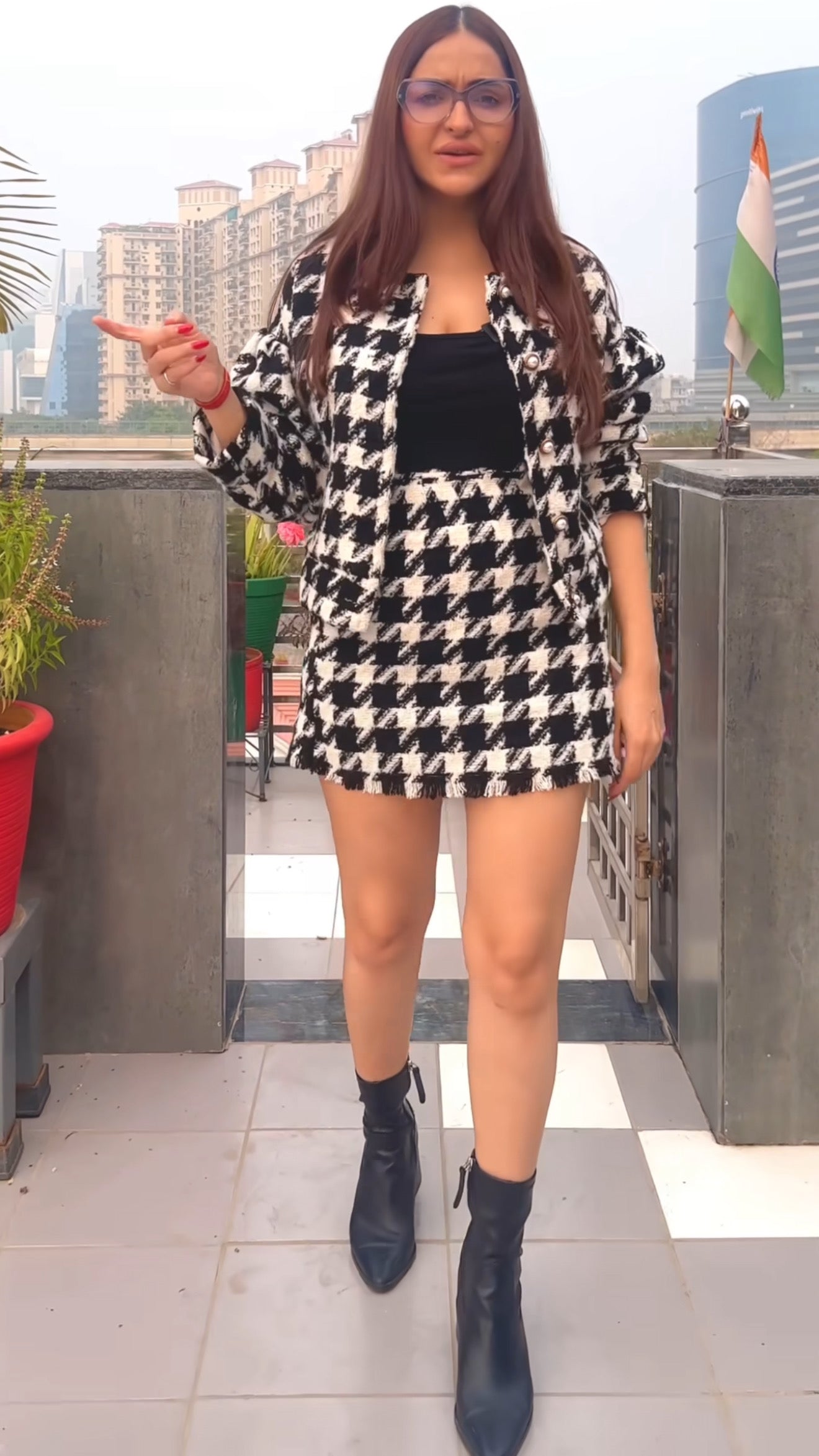 Pankh Nova Formal Blazer & Skirt Tweed Coord Set