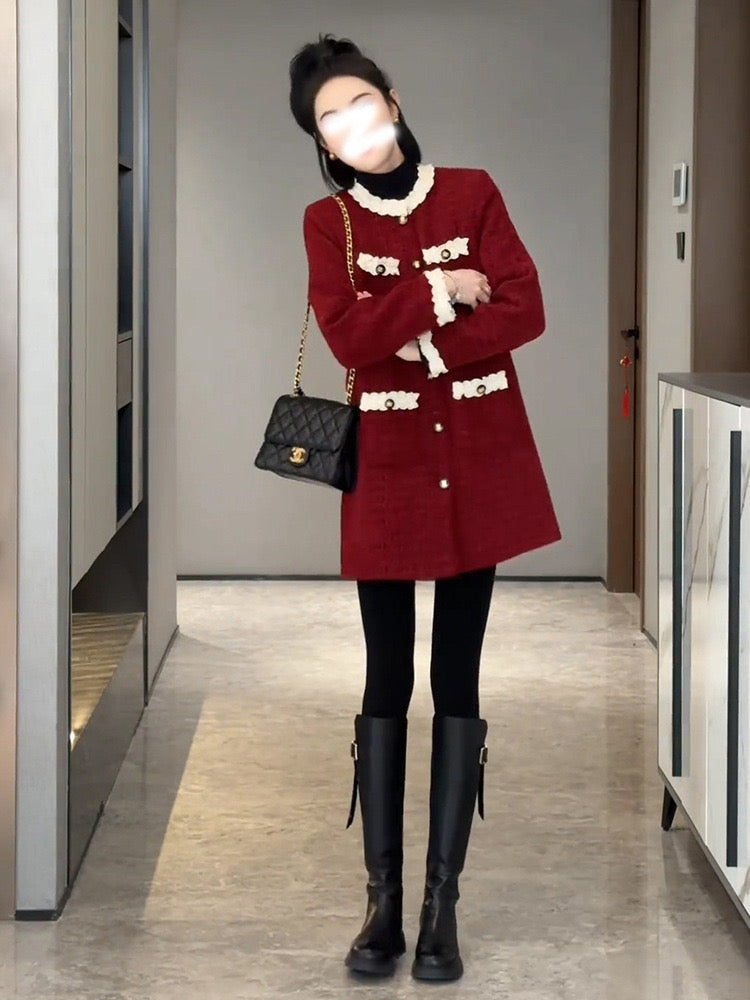 Pankh Archer Formal Tweed Short Wonter Dress