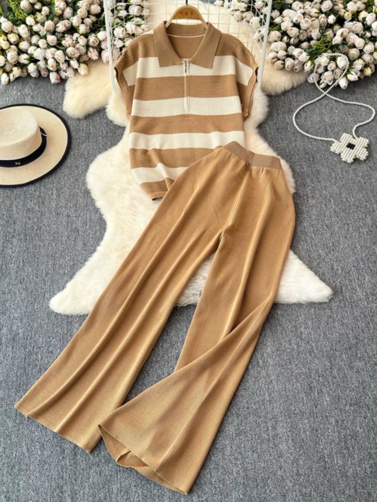 Pankh Matsel Ribbed Summer 2 Pcs Co-ord Set