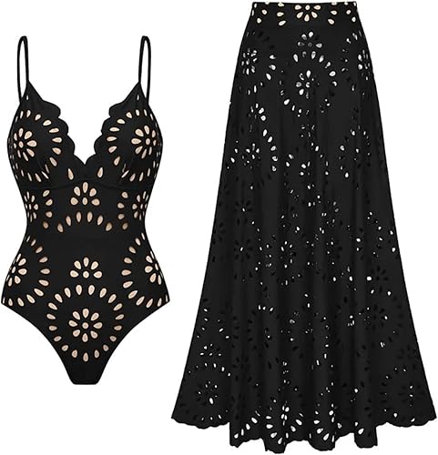 Pankh Israel Flowy Petal Swimsuit With Skirt Set