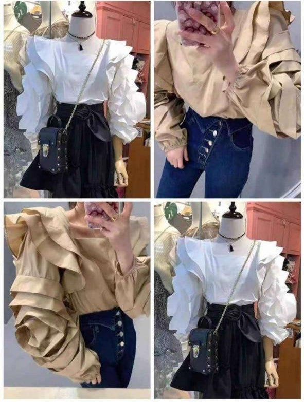 Pankh Lulu 3D Floral Sleeve Cotton Blouse