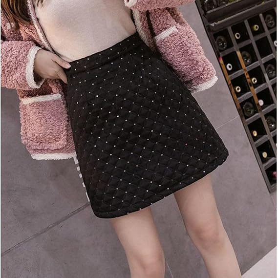 Pankh Twee Sequence Plaid Velvet Mini Skirt