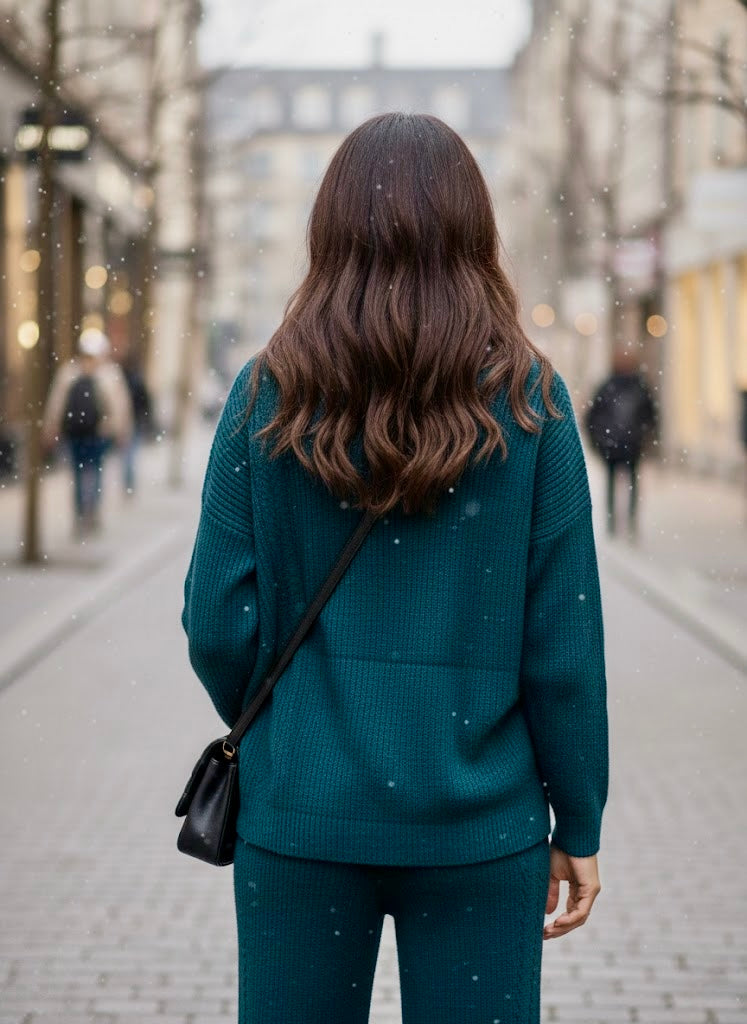 Pankh Misipi High Neck Soft Woolen Coord