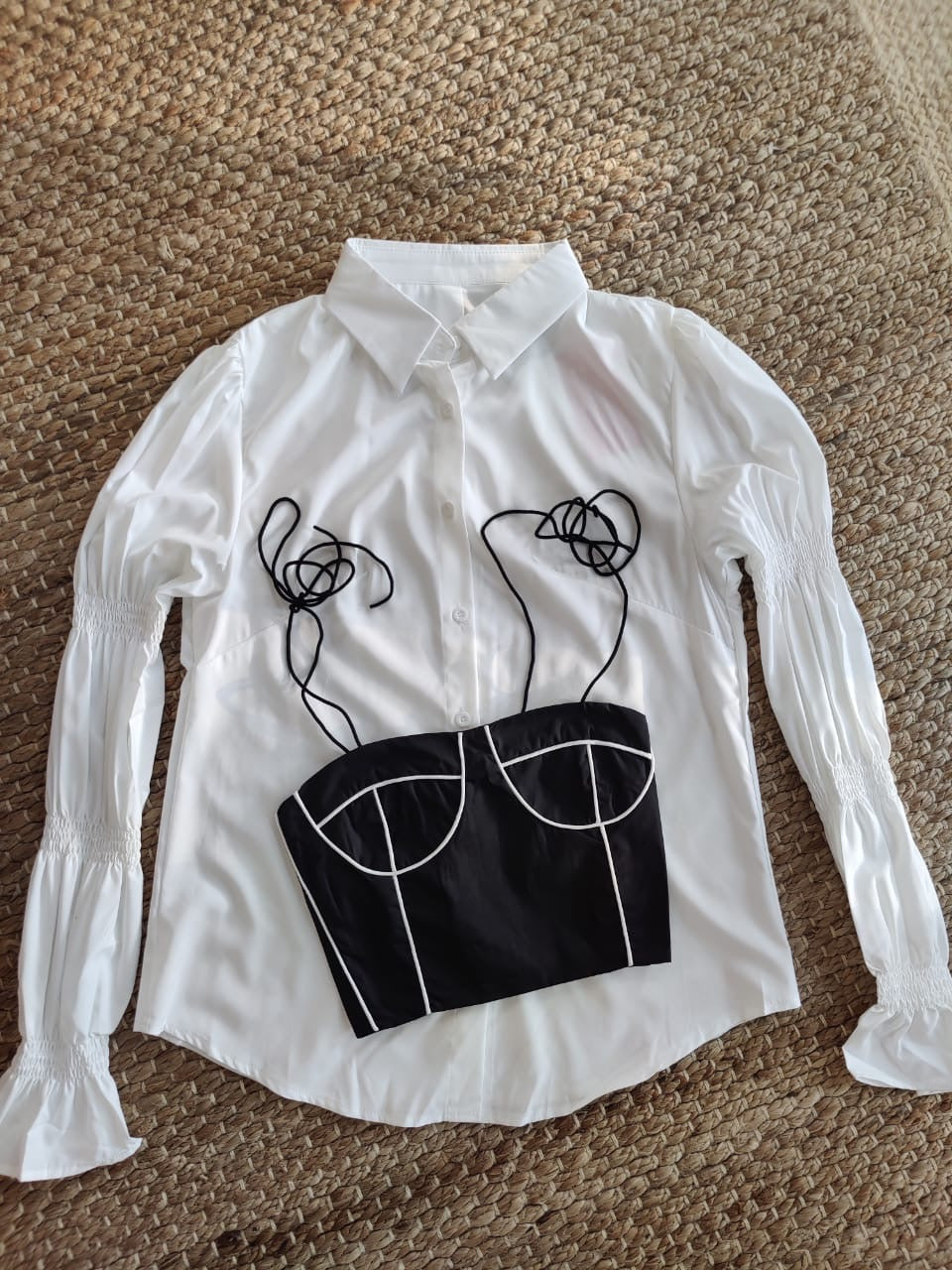 Pankh Keith Cotton Shirt and Corset Set