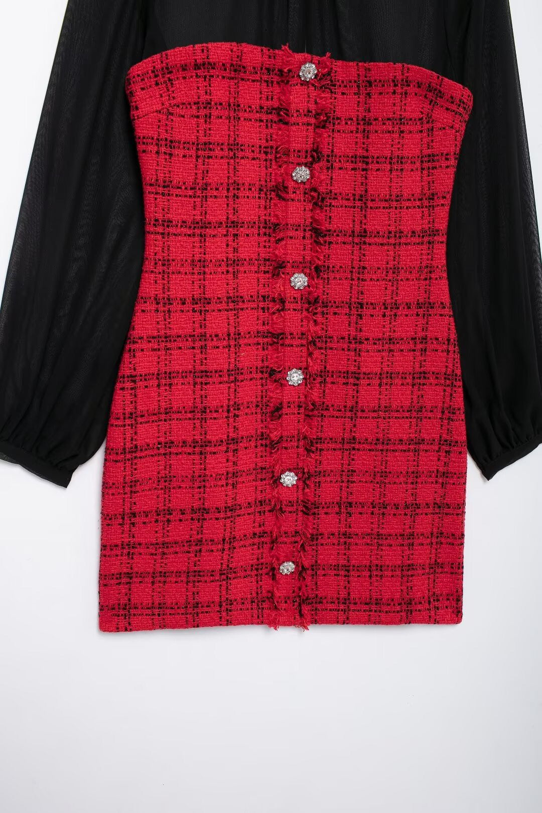 Pankh Zaarya Tweed Formal Red Dress