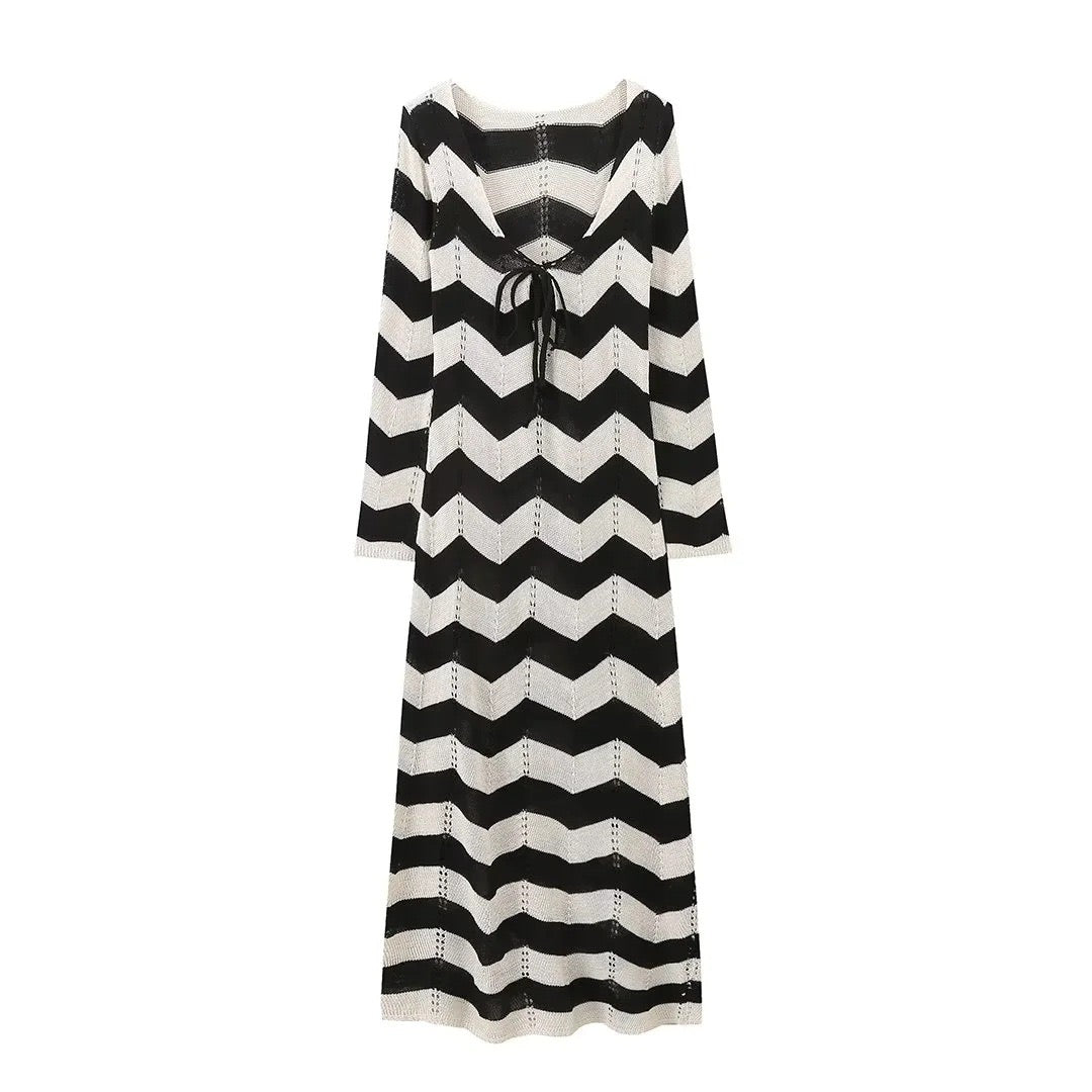 Pankh Hojin Azetic Pattern Crochet Cover Up Resort Dress