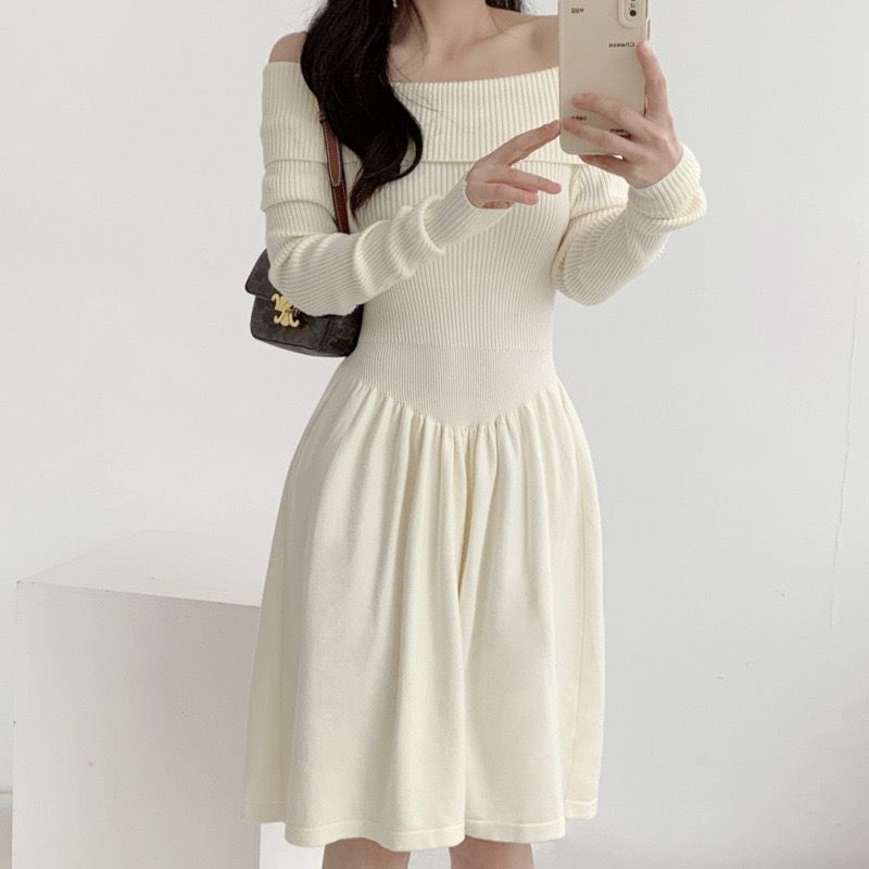 Pankh Tylan Off Shoulder Woolen Corset Fit Dress