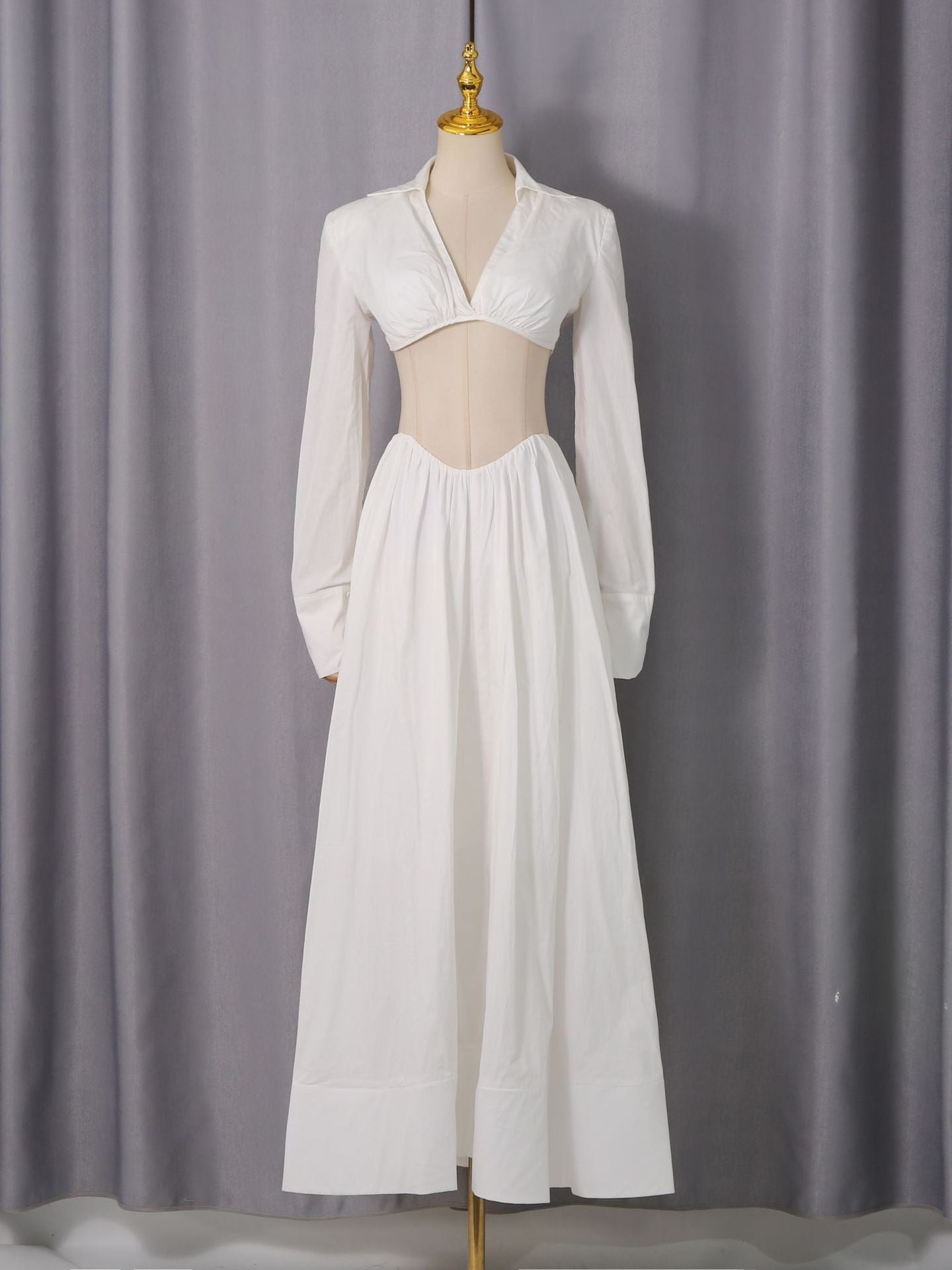 Pankh Akula Cotton Ruched Crop Top & Skirt Coord Set