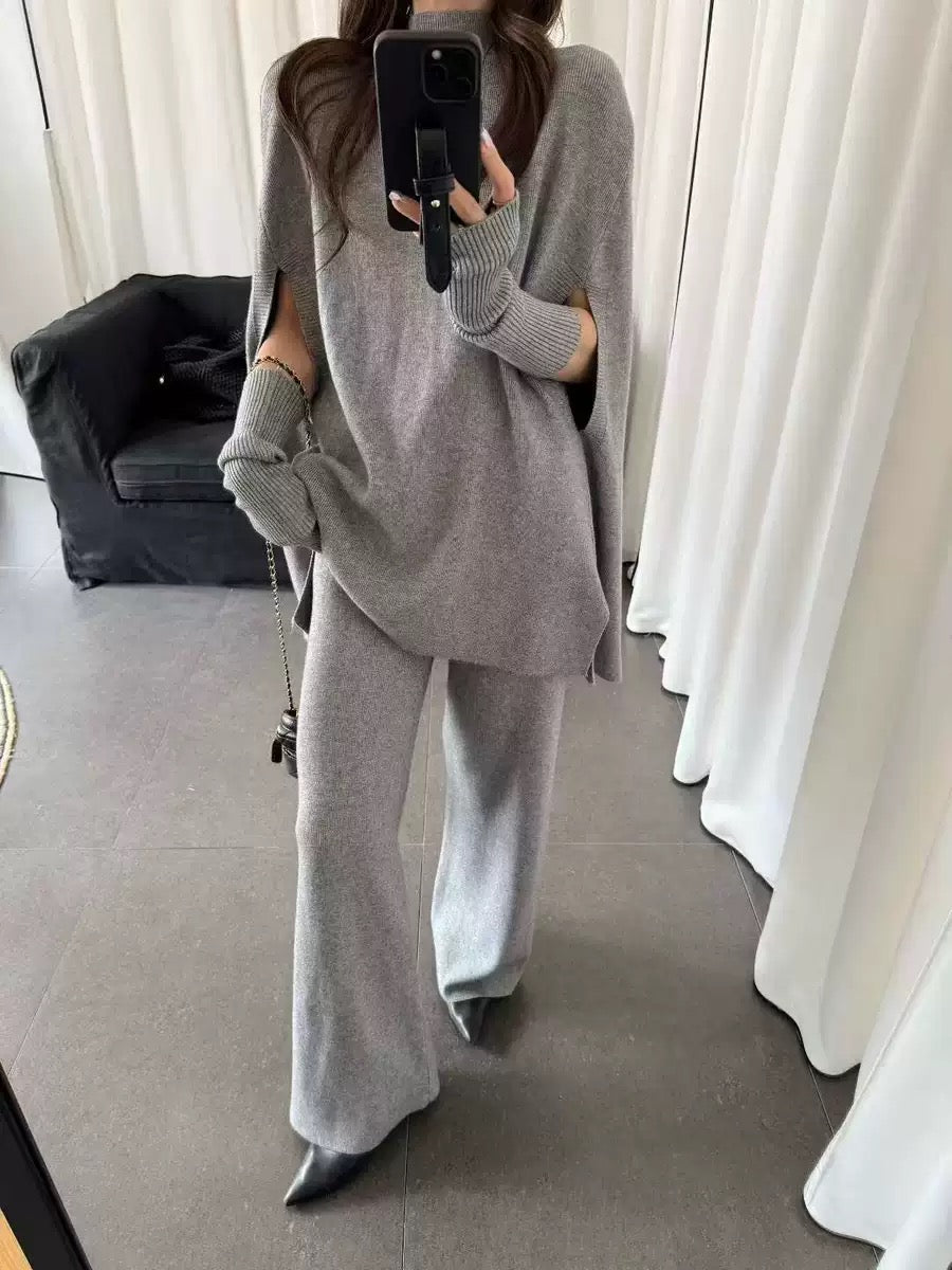 Pankh Leboz Designer Woolen Cape and Pant Set with Glooves