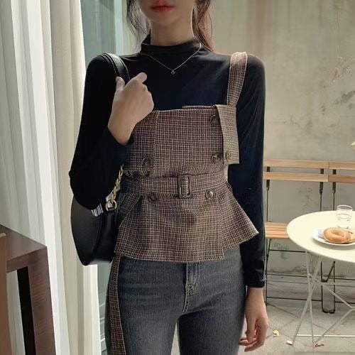 Pankh Oslo Plaid Woolen Jacket and Knit Top Set