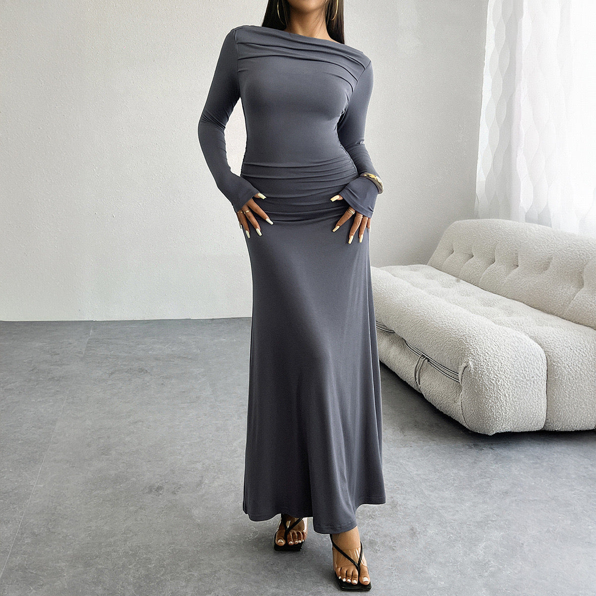 Pankh Basac Autumn Winter Bodycon Maxi Dress