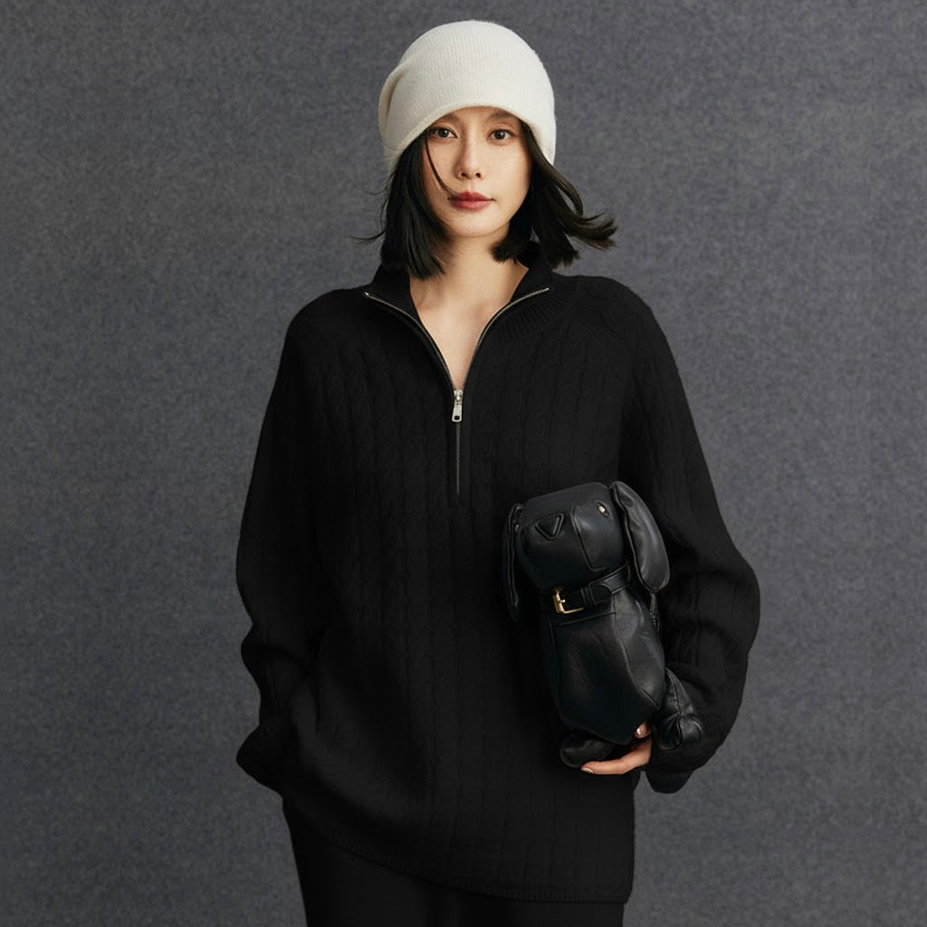 Pankh Seeso Zipper Wool Top and Pant Coord Set