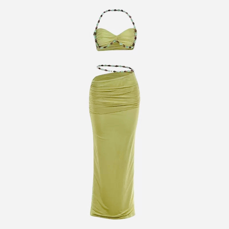 Nayeki Luxe Beaded Resort Wear Coord Set