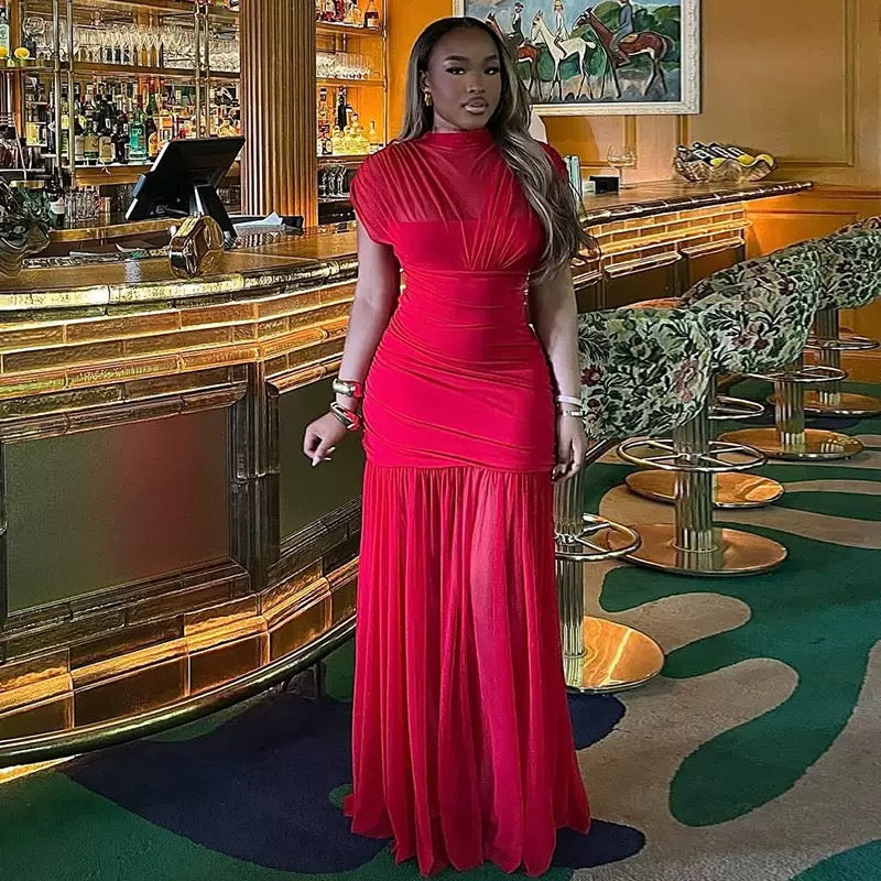 Pankh Risya Mesh Bodycon Maxi Dress