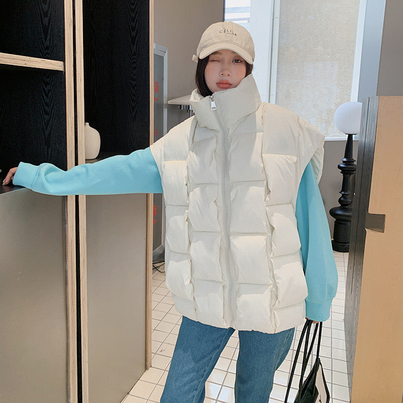 Pankh Bouncy Premium Warm Winter Sleeveless Bomber Down Jacket