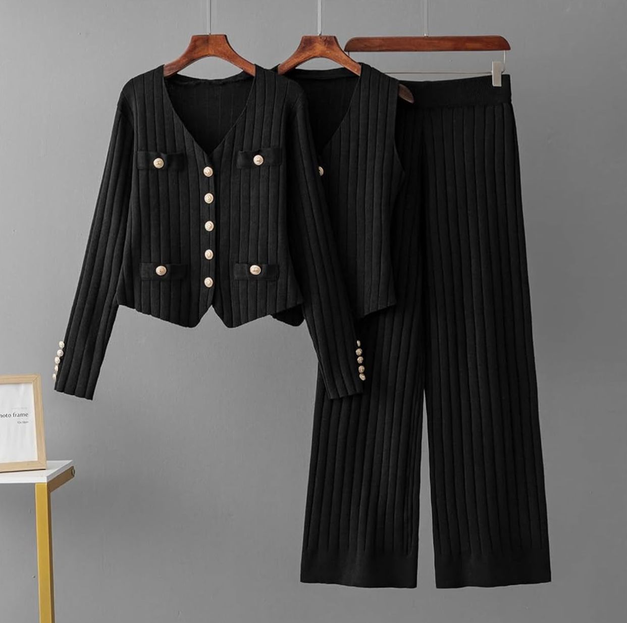 Pankh Delish Knit 3 Piece Waist Coat Blazer Pant Coord Set