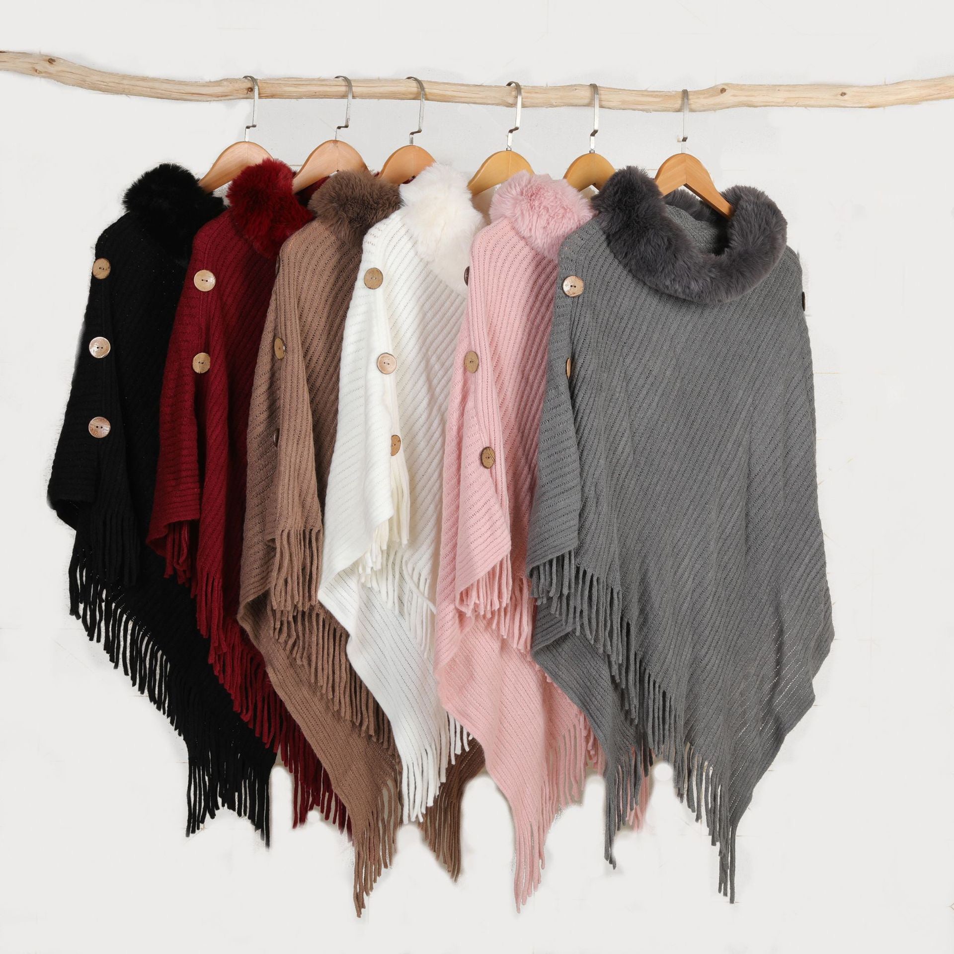 Pankh Keo Fur Cape Shawl